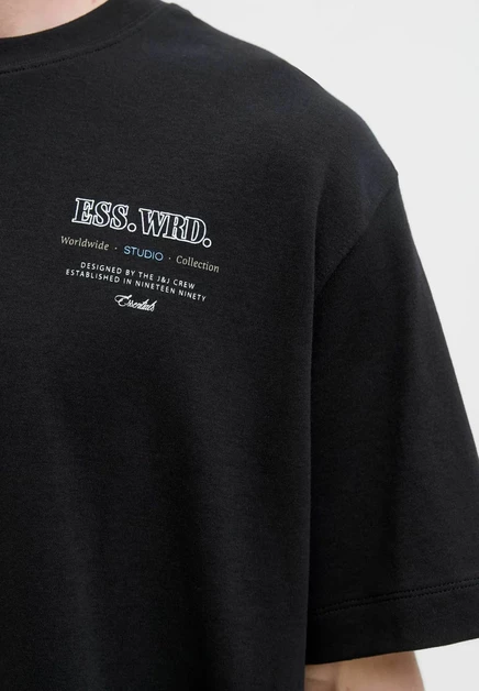 Мужская футболка Jack & Jones Backprintet, черная