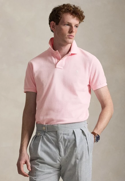 Polo Ralph Lauren CUSTOM SLIM FIT INDIGO MESH POLO SHIRT - Polo shirt - antique cream/c7114 garden pink