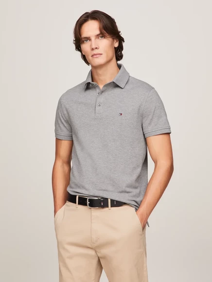 Мужское поло Tommy Hilfiger 1985, серое меланжевое