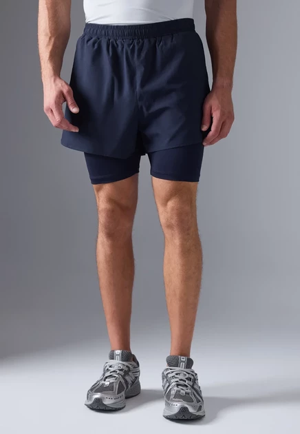 Мужские спортивные шорты Pier One Sport 2-в-1, тёмно-синие