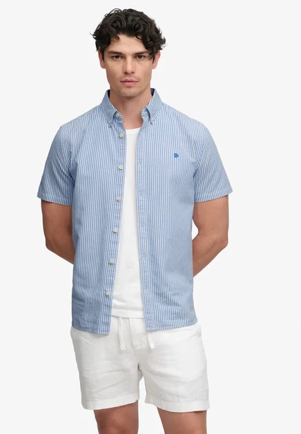Superdry & Co SUPERDRY PREPPY OXFORD SHORT SLEEVE SHIRT.. - Shirt - blue beach stripe sky blue stripe