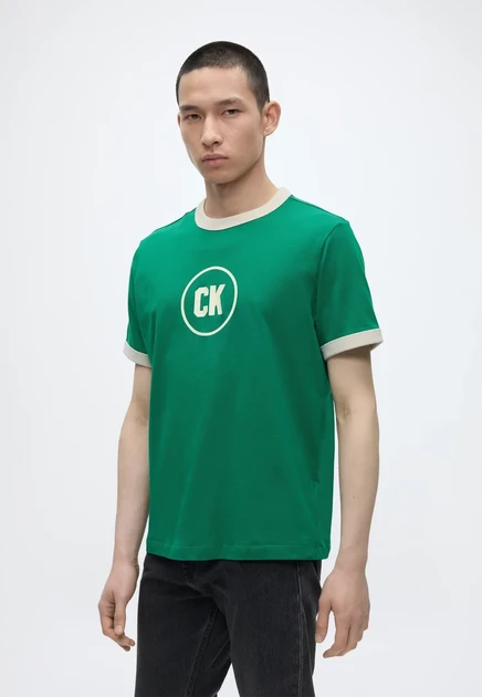 Футболка Calvin Klein Jeans 20S March с принтом, зеленая