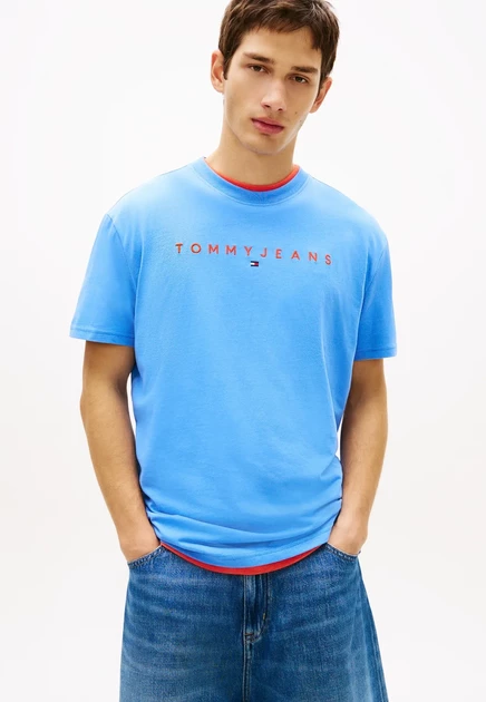 Мужская футболка Tommy Jeans TJM Linear Logo, синяя