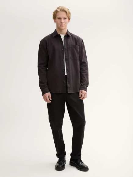 Мужская рубашка Tom Tailor Denim Relaxed, серая