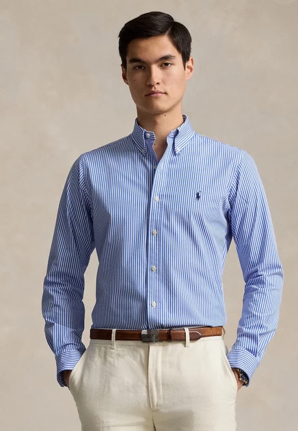 Мужская рубашка Polo Ralph Lauren, голубо-белая