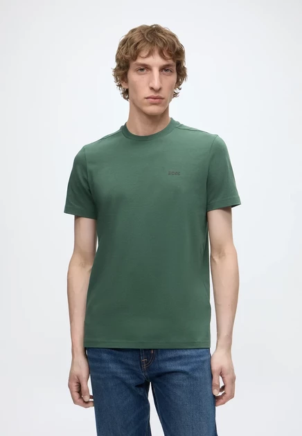 BOSS TEE - Basic T-shirt - white open green