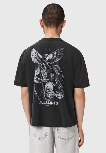 Мужская футболка AllSaints Seraph SS Crew, черная