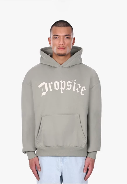 Мужское худи Dropsize Heavy Logo Design, серое
