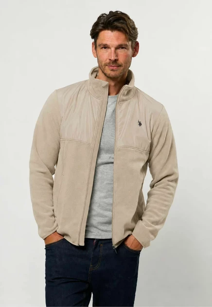 Мужская флисовая куртка U.S. Polo Assn. UMVitus, бежевая