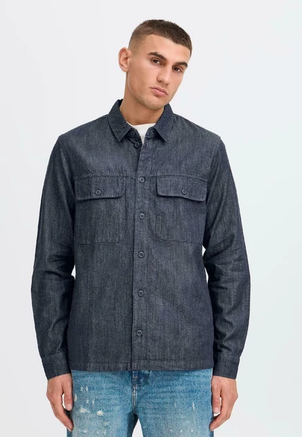 Мужская рубашка Solid SDROGUE DENIM, средне-синяя