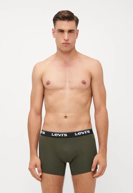 Мужские боксеры Levi's Repeat Logo, 3 шт., хаки/черные