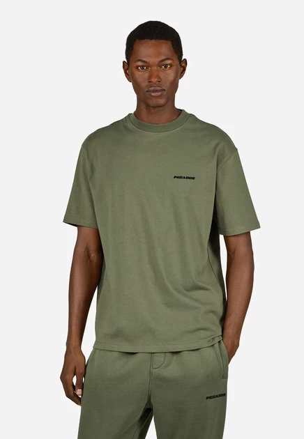 Pegador LOGO OVERSIZED TEE - Basic T-shirt - grey/white washed faded olive black