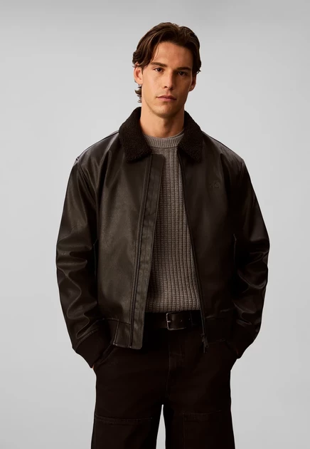 Унисекс куртка Calvin Klein Jeans из экокожи, черная