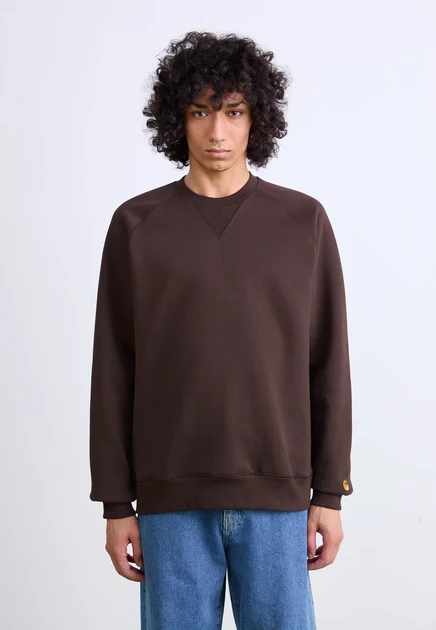 Carhartt WIP CHASE - Sweatshirt - dark navy/gold-coloured tobacco