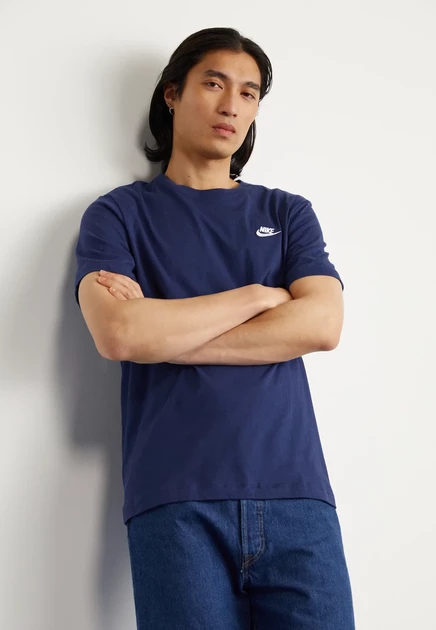 Мужская футболка Nike Sportswear CLUB, темно-синяя/белая