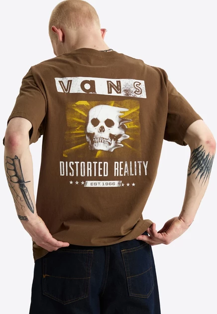 Мужская футболка Vans Distorted Reality, коричневая
