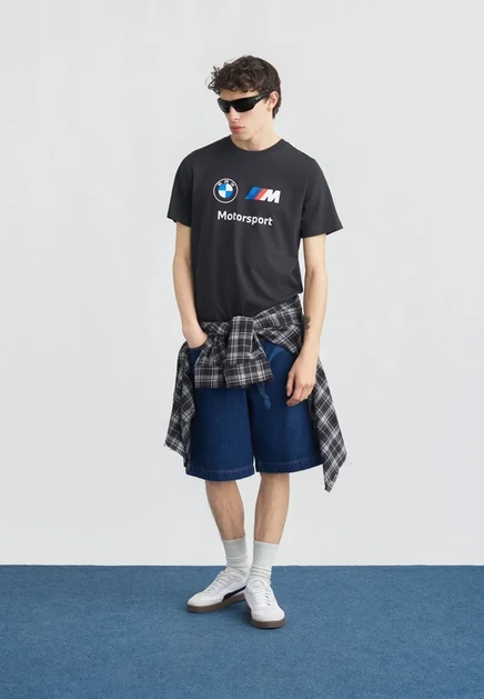 Мужская футболка Puma BMW MMS Ess Logo Tee, черная