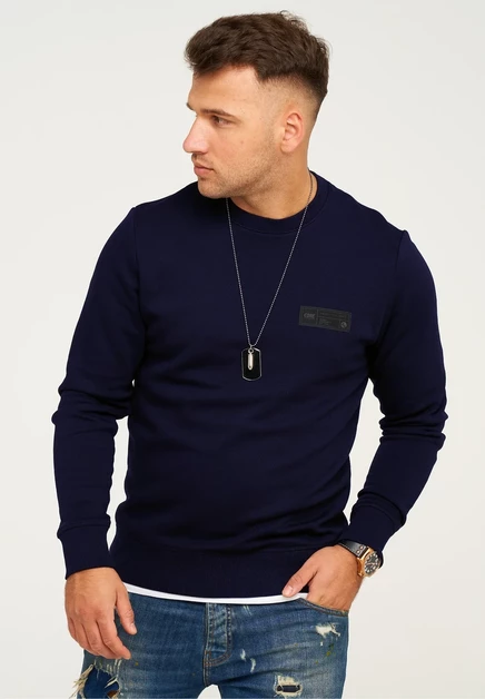 Мужской свитшот Jack & Jones POPS, алоэ/темно-синий
