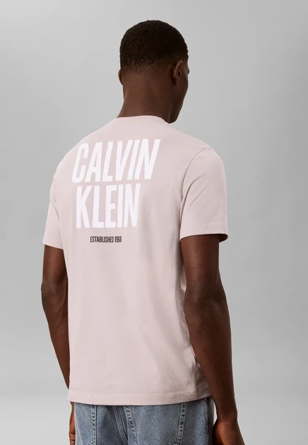 Calvin Klein Jeans BLOCK FONT - Print T-shirt - bright white ashes of roses