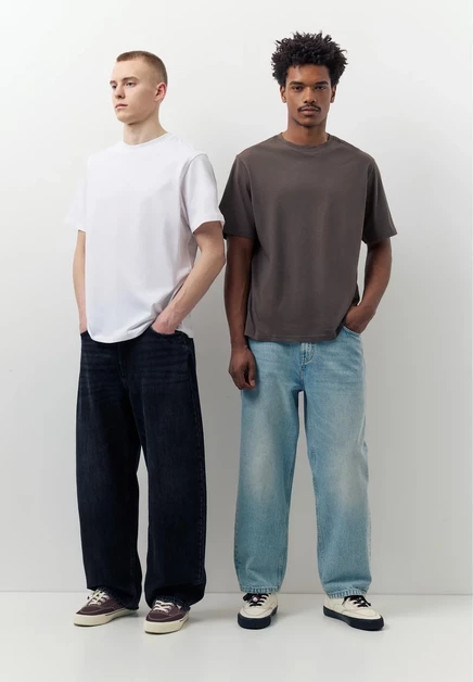 Мужские футболки Pull&Bear, 2 шт., серые