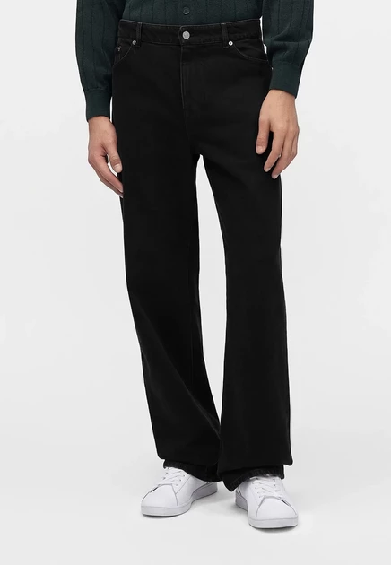 Мужские джинсы Lacoste Relaxed Fit, черные с потертостями