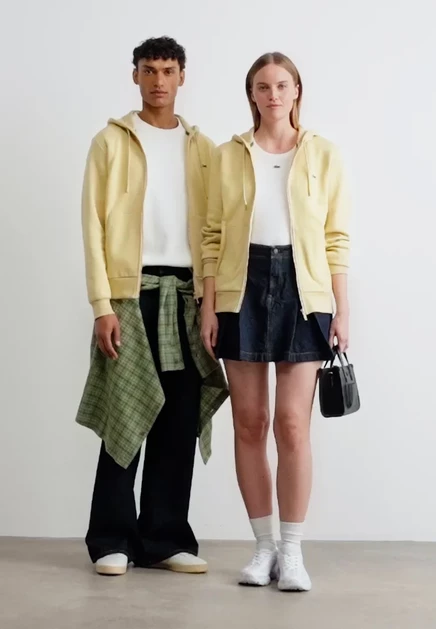 Мужская толстовка на молнии Lacoste, белая