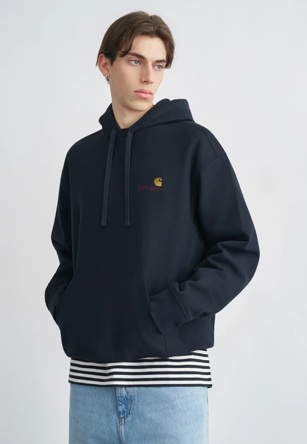 Мужское худи Carhartt WIP American Script, темно-синее