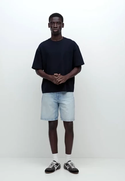 Мужские джинсовые шорты Pull&Bear, светло-голубые