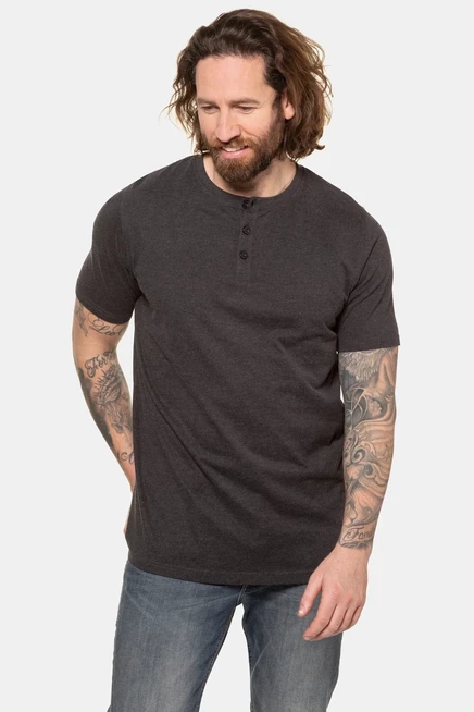 Мужская футболка JP1880 Henley, антрацитовая