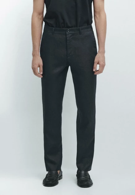 Мужские брюки Massimo Dutti Tapered Fit, темно-синие