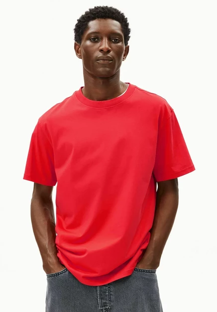 ARMEDANGELS MARKOS MID WEIGHT - Basic T-shirt - claystone mars red