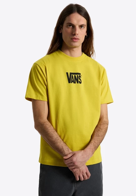 Мужская футболка Vans Stretch Logo с принтом, желтая
