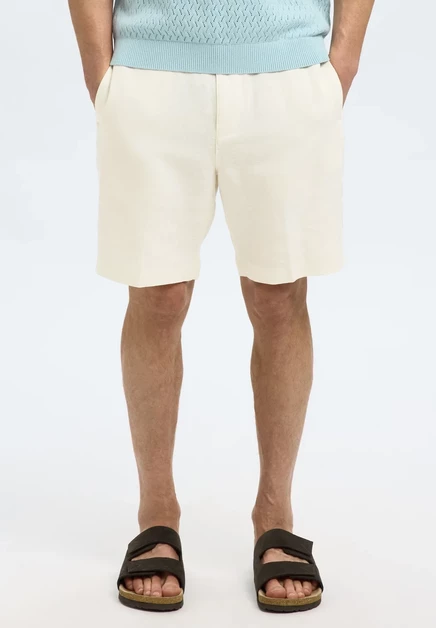 Selected Linen-blend Regular fit - Shorts - pure cashmere cloud dancer