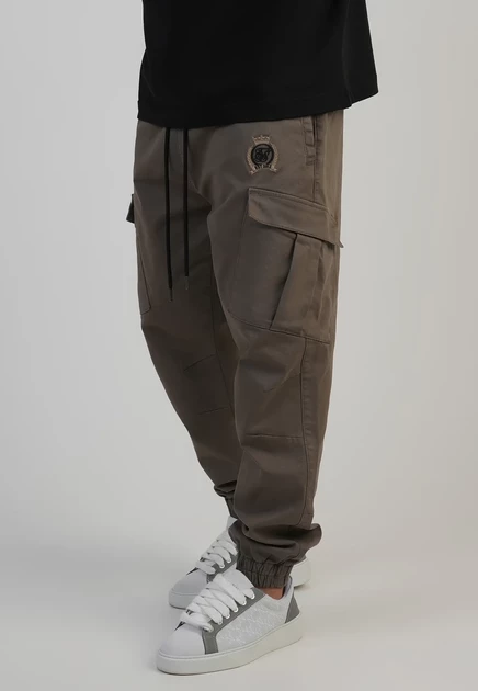 Мужские карго-брюки SikSilk Crest Cuffed, коричневые