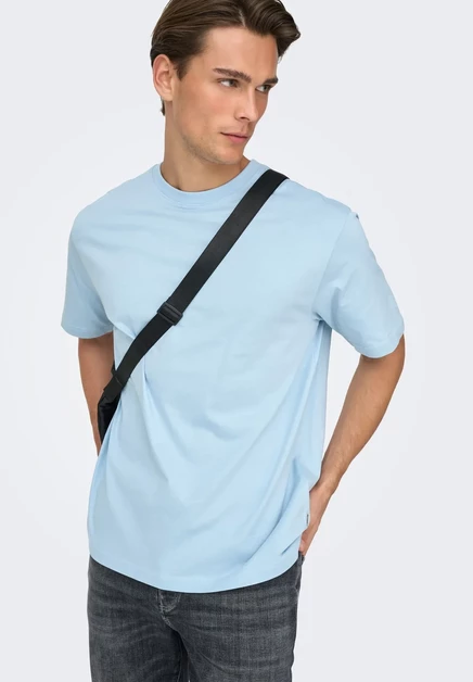 Only & Sons ONSFRED LIFE RLX SS TEE NOOS - Basic T-shirt - castor gray cerulean