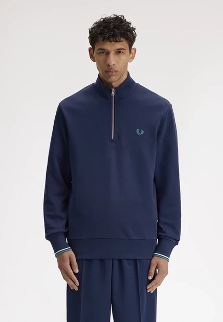 Мужская толстовка Fred Perry Half Zip, голубая