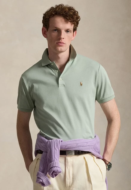 Мужское поло Polo Ralph Lauren Slim Fit, светло-зеленое