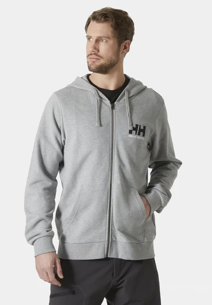 Мужская толстовка Helly Hansen LOGO FULL HOODIE, серая