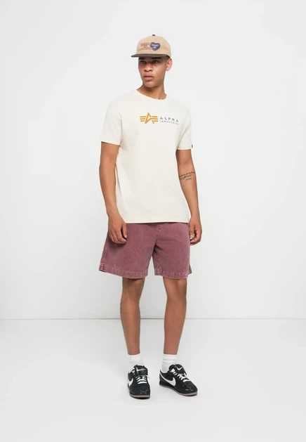 Мужская футболка Alpha Industries ALPHA LABEL T, белая