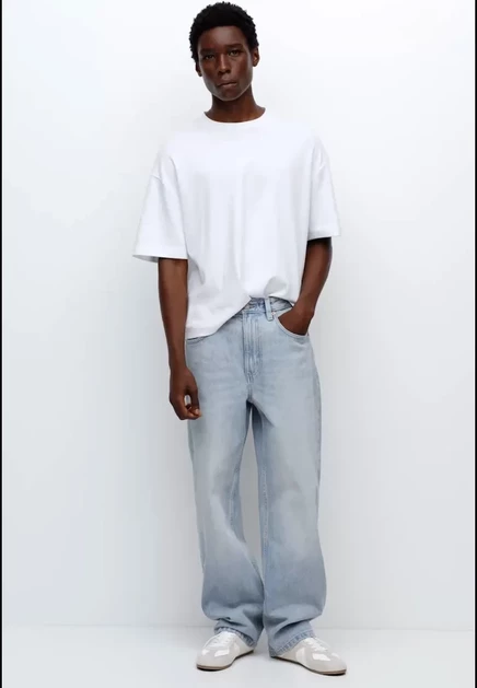 Мужские мешковатые джинсы Pull&Bear Baggy, голубые