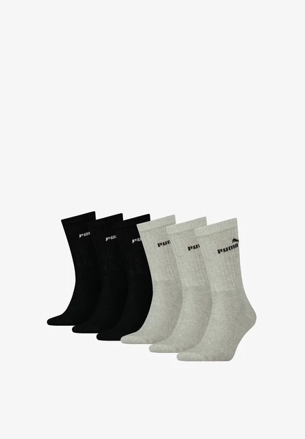 Спортивные носки Puma, 6 пар, чёрно-серые
