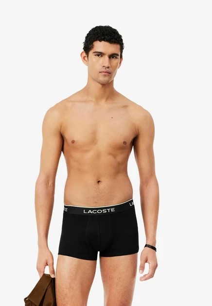 Мужские трусы-боксеры Lacoste, 3 шт., оранжево-белые