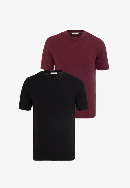 Felix Hardy 2 PACKS  - Basic T-shirt - bordeaux dark red