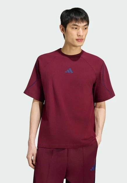 adidas Performance T-SHIRT M STADIUM TEE - Basic T-shirt - ivory maroon