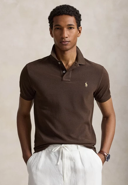 Мужское поло Polo Ralph Lauren SHORT SLEEVE, коричневое