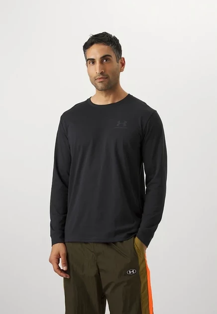 Мужской лонгслив Under Armour Left Chest, черно-белый