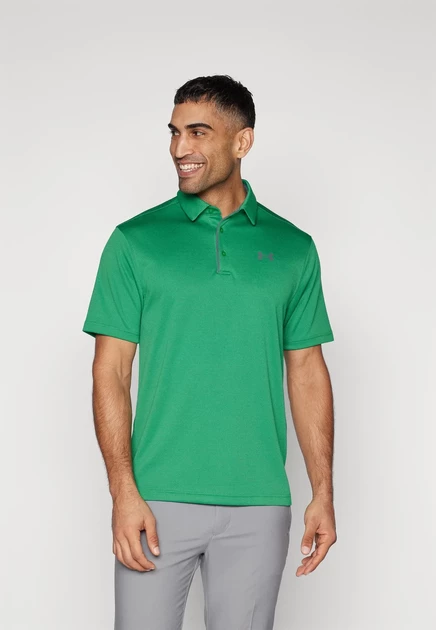 Under Armour TECH - Polo shirt - navy team kelly green/pitch gray