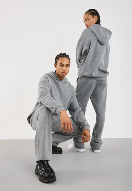YOURTURN by Zalando UNISEX RELAXED FIT TRACKSUIT - Tracksuit - mottled light grey gray