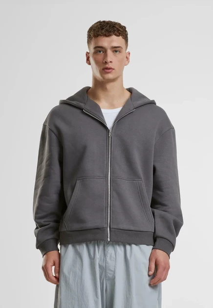 Мужское худи Urban Classics Fluffy на молнии, белое