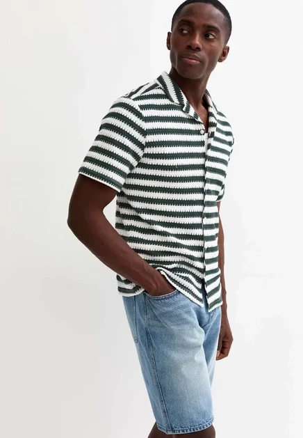 Мужская рубашка New Look Stripe, зеленая